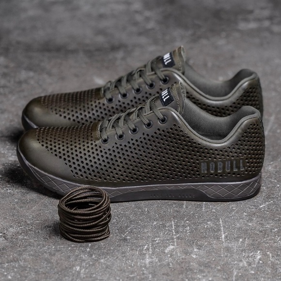 NOBULL Trainer Shoes Olive Green Leather Cross-Training Crossfit Womens Size 6.5 - Picture 1 of 8